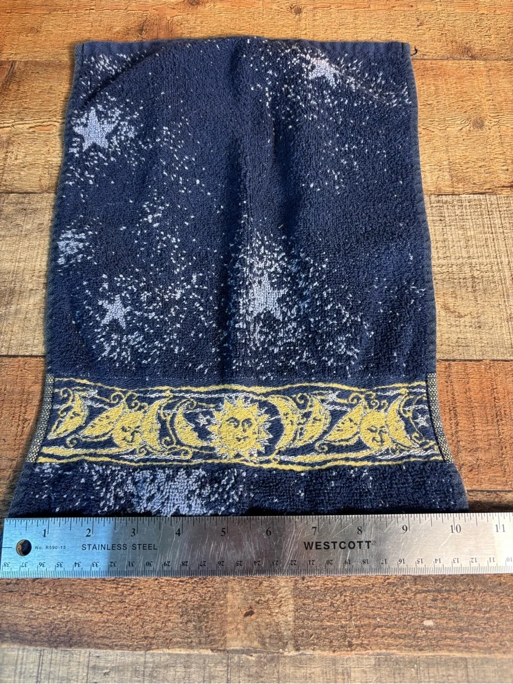 Vintage Celestial Hand Towel Moon Sun Stars 100% Cotton Santens Y2K 90s